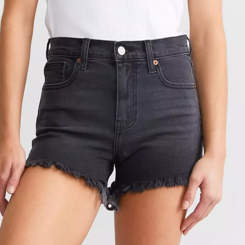 Willow & Root The Mom Short frayed cut off high rise shorts size 24 🖤